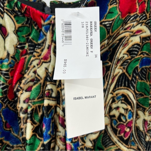 NWT Isabel Marant Velvet Breena Skirt 34 Printed Draped Flawed Rare - Picture 4 of 12